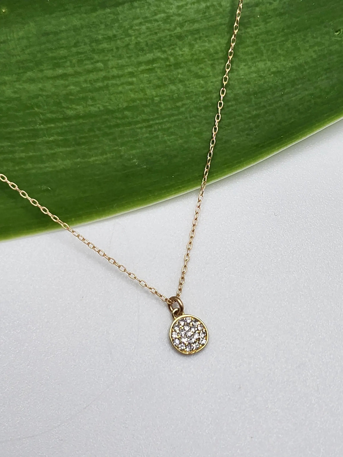 Tiny Gold Pave Charm Necklace My Store