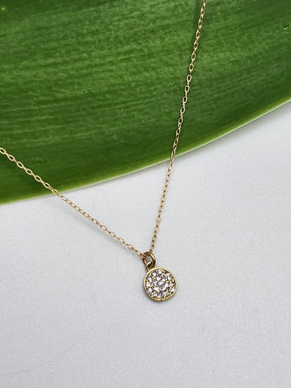 Tiny Gold Pave Charm Necklace My Store