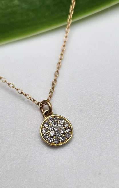 Tiny Gold Pave Charm Necklace My Store