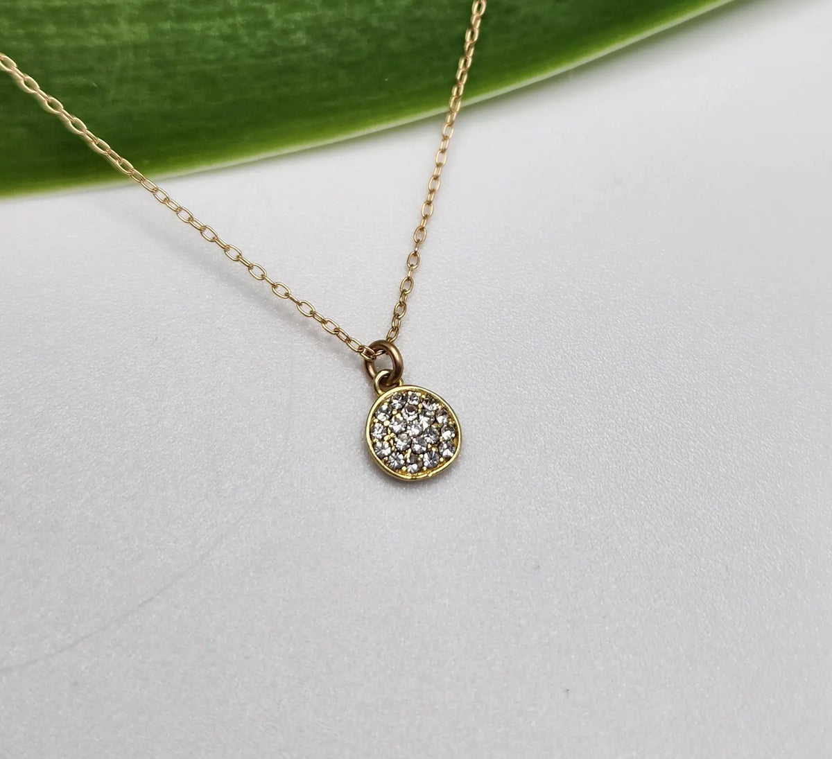 Tiny Gold Pave Charm Necklace My Store