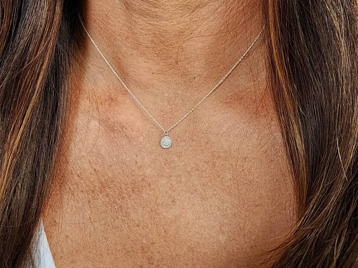 Tiny Gold Pave Charm Necklace My Store