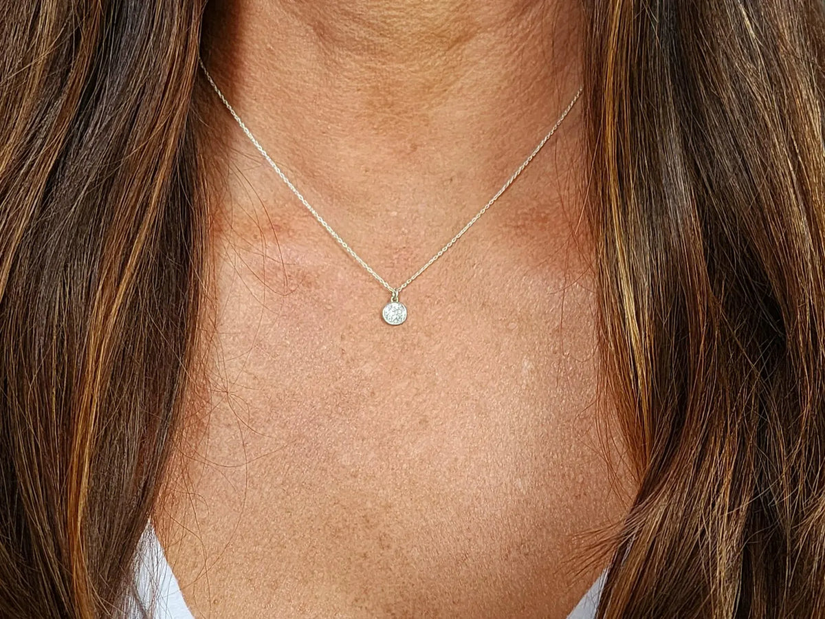 Tiny Gold Pave Charm Necklace My Store