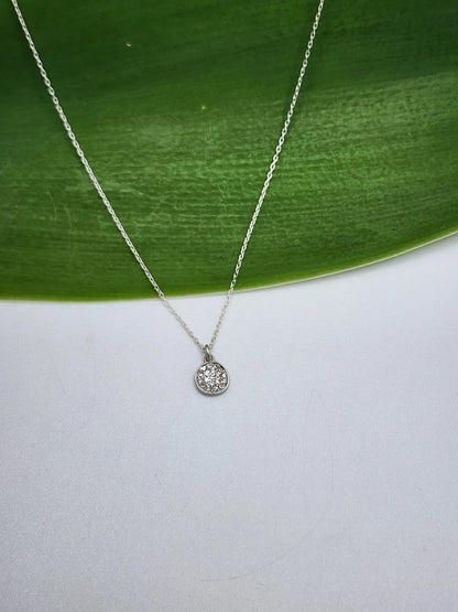Tiny Sterling Silver Pave Charm Necklace My Store