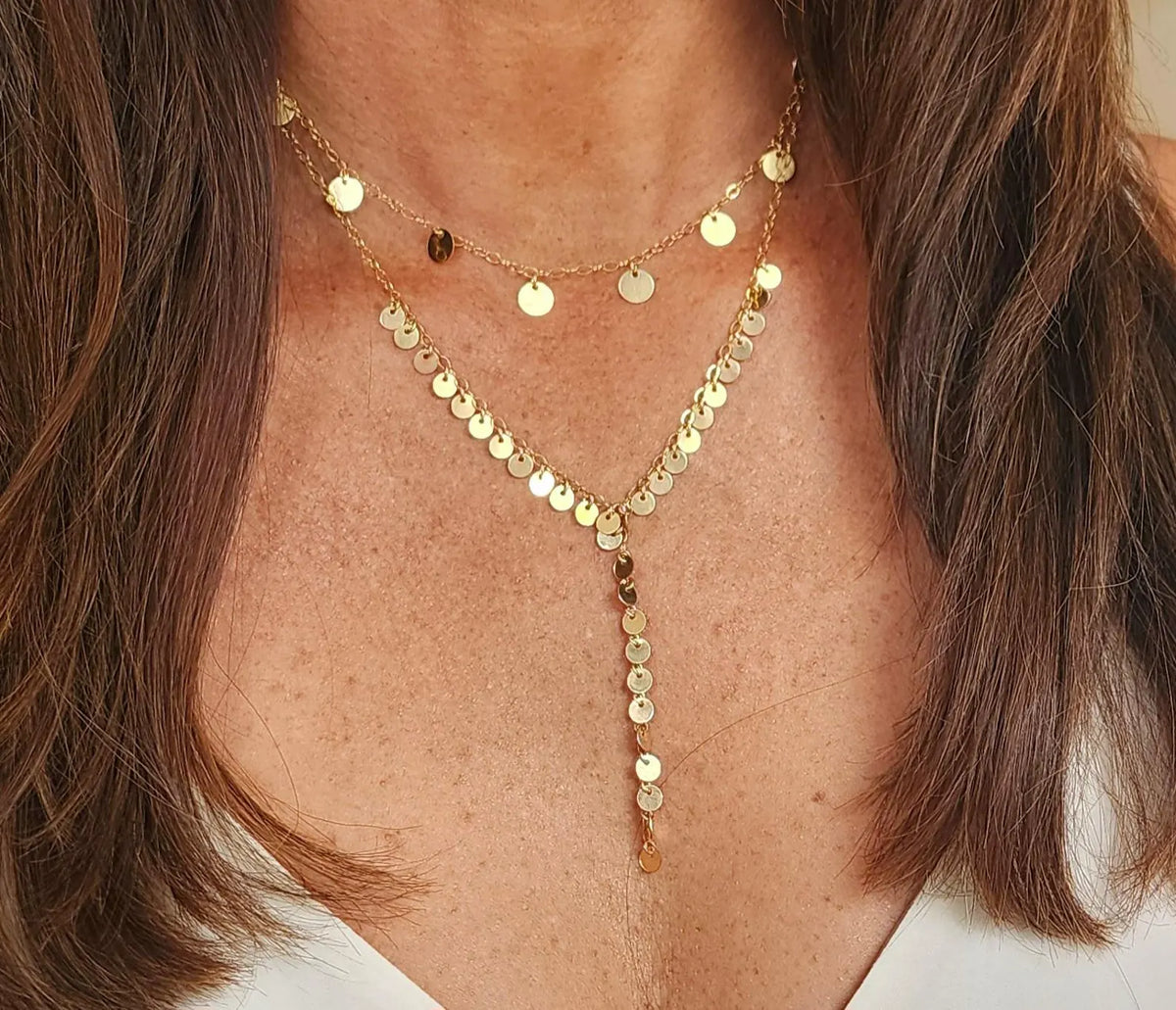 Sequin Y-Necklace, 14k Gold Fill, Sterling Silver My Store
