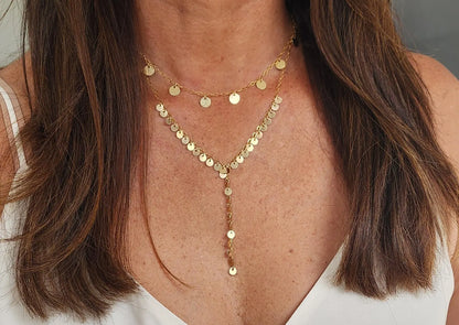 Sequin Y-Necklace, 14k Gold Fill, Sterling Silver My Store