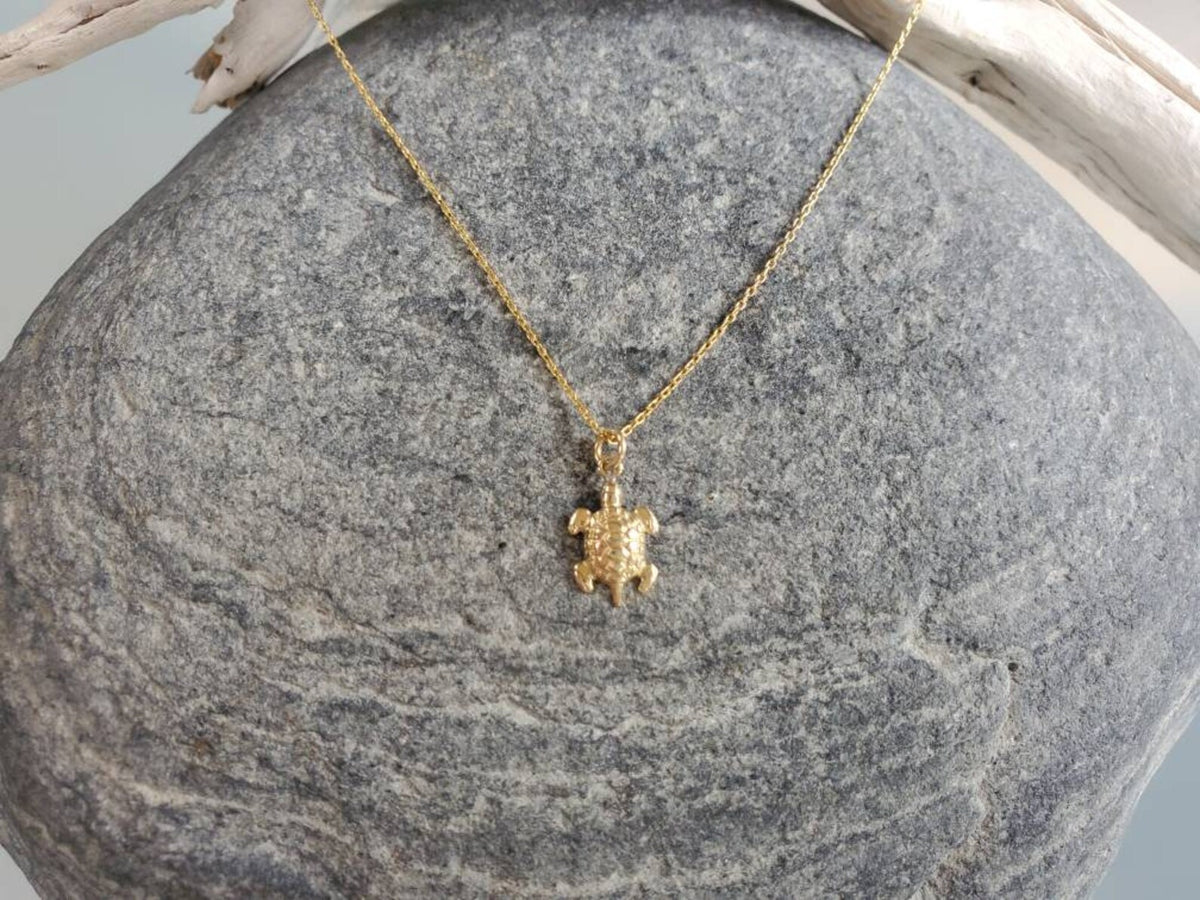 Tiny Gold Vermeil Turtle Necklace My Store