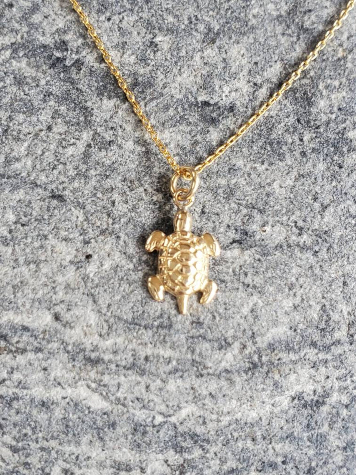 Tiny Gold Vermeil Turtle Necklace My Store