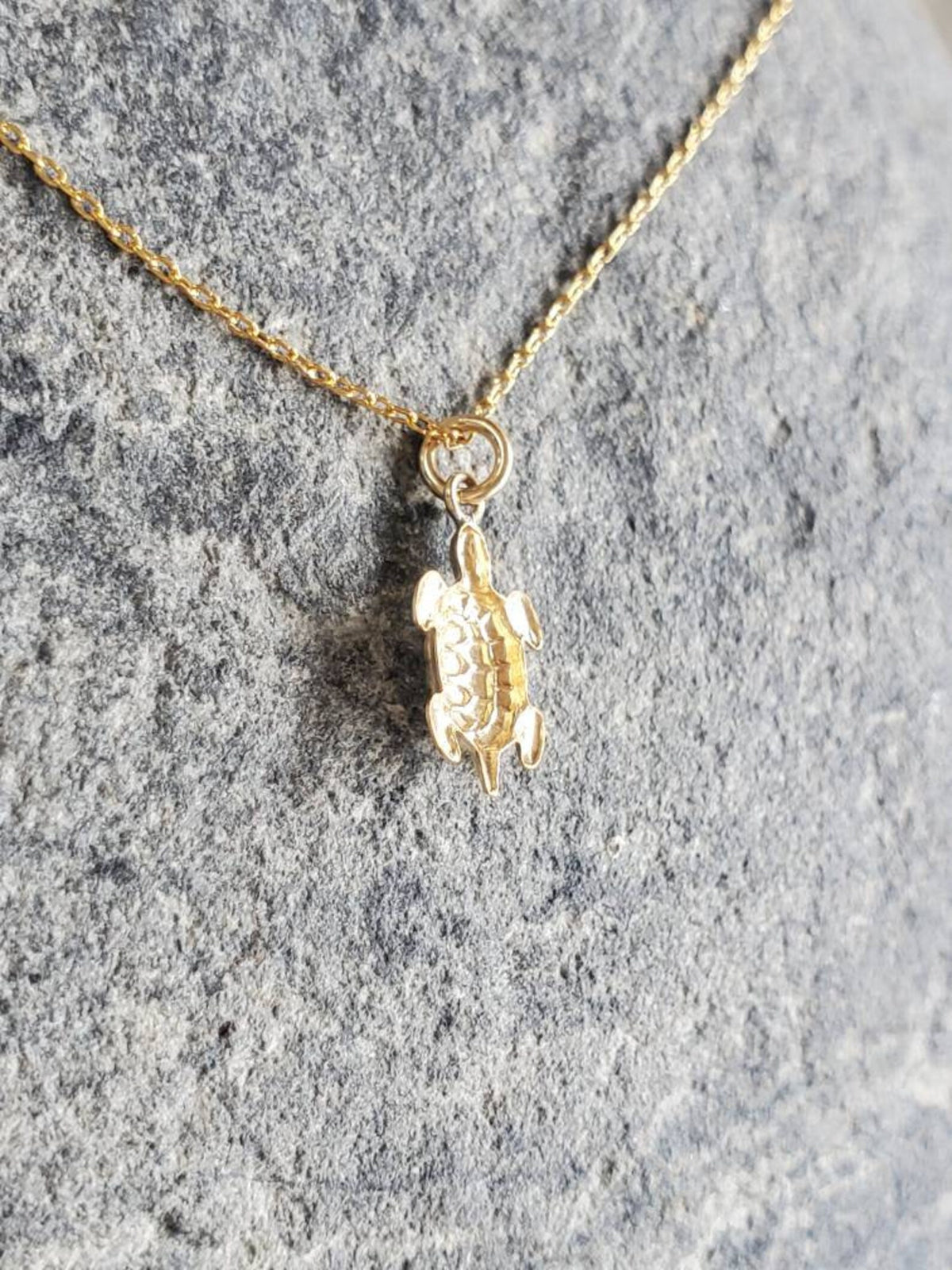Tiny Gold Vermeil Turtle Necklace My Store