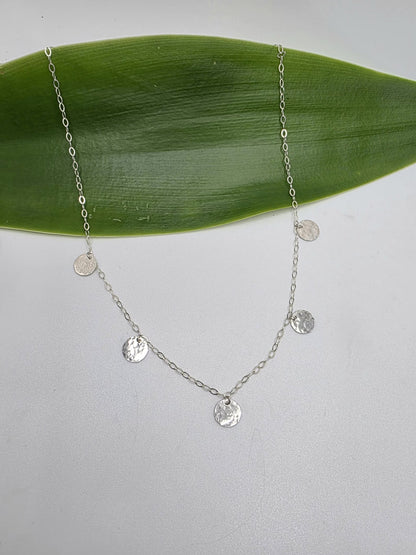 Hammered Sequin Necklace, Gold Fill, Sterling Silver or Mixed Metals My Store