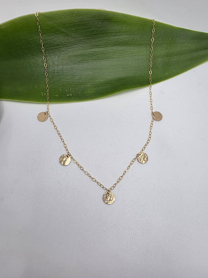 Hammered Sequin Necklace, Gold Fill, Sterling Silver or Mixed Metals My Store