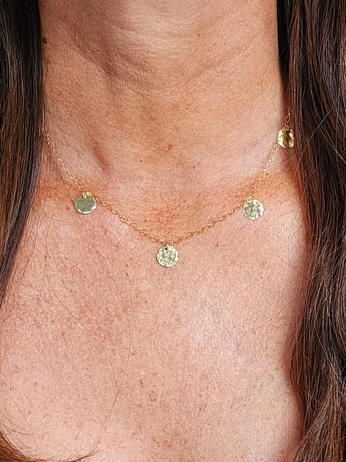 Hammered Sequin Necklace, Gold Fill, Sterling Silver or Mixed Metals My Store