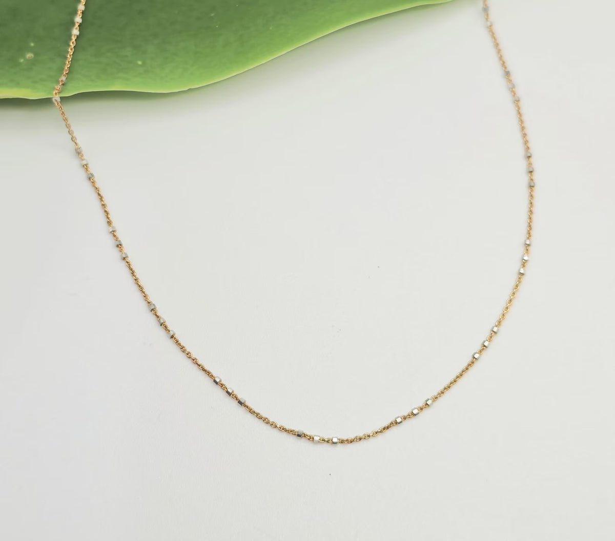 Three Bead Satellite Chain Necklace, Sterling Silver, Gold Vermeil My Store