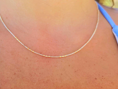 Three Bead Satellite Chain Necklace, Sterling Silver, Gold Vermeil My Store