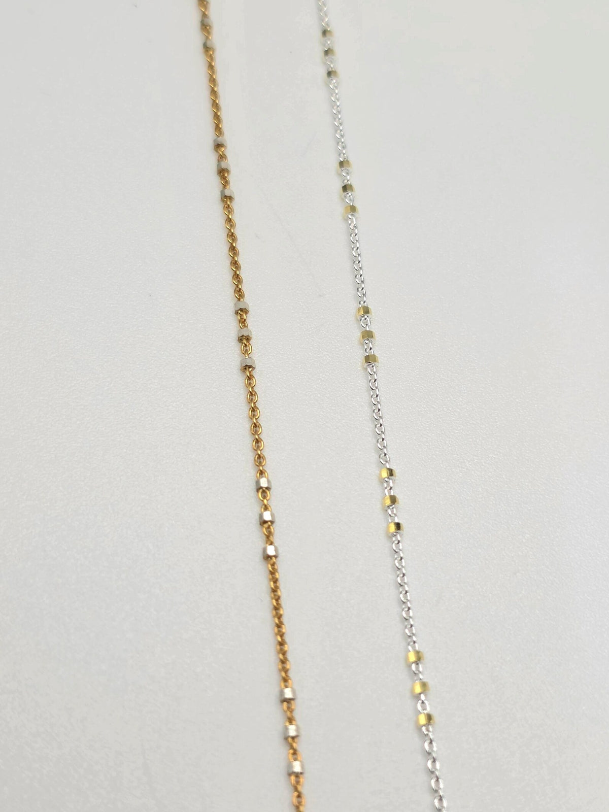 Three Bead Satellite Chain Necklace, Sterling Silver, Gold Vermeil My Store