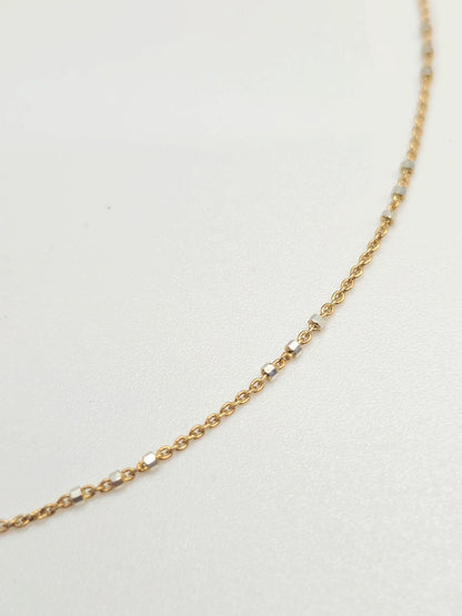 Three Bead Satellite Chain Necklace, Sterling Silver, Gold Vermeil My Store