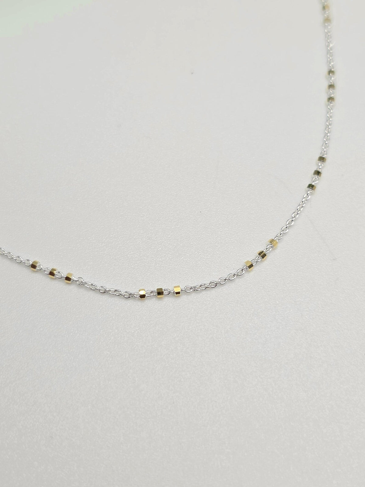 Three Bead Satellite Chain Necklace, Sterling Silver, Gold Vermeil My Store