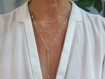 Layered Labradorite Bezel, 3 Necklace Set, 14k Gold Filled, Sterling Silver My Store