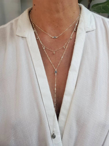 Layered Labradorite Bezel, 3 Necklace Set, 14k Gold Filled, Sterling Silver My Store