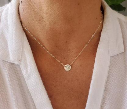 Layered Hammered Disks, Labradorite Bezel, 3 Necklace Set, 14k Gold Filled, Sterling Silver My Store