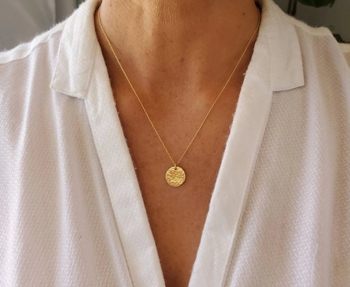 Layered Hammered Disks, Labradorite Bezel, 3 Necklace Set, 14k Gold Filled, Sterling Silver My Store