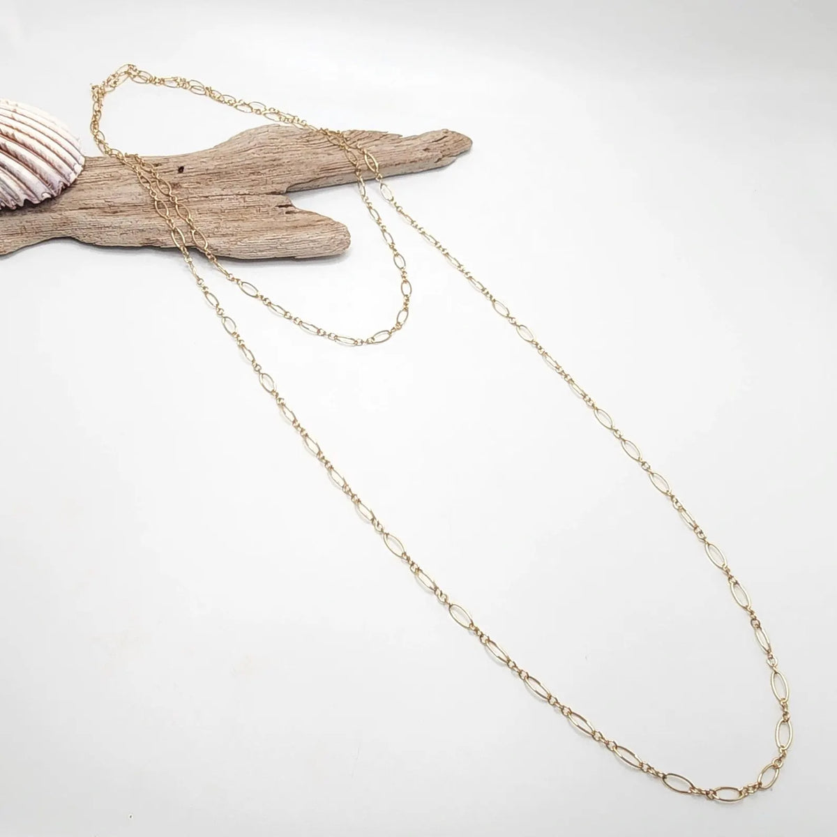 Long Gold Filled Figaro Chain Wrap Necklace My Store