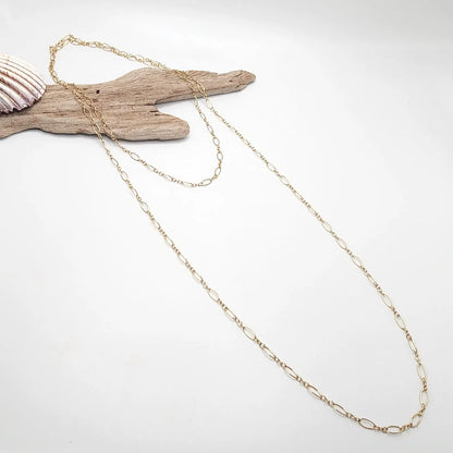 Long Gold Filled Figaro Chain Wrap Necklace My Store