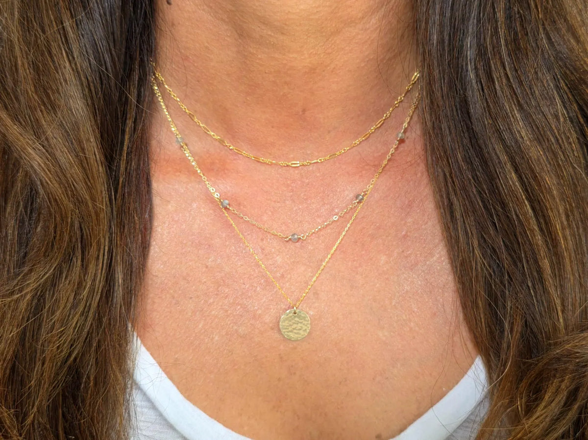 Set of 3, Gold Filled Layered Gemstone Necklaces My Store