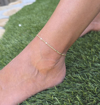 Gold Fill Starburst Chain Anklet My Store