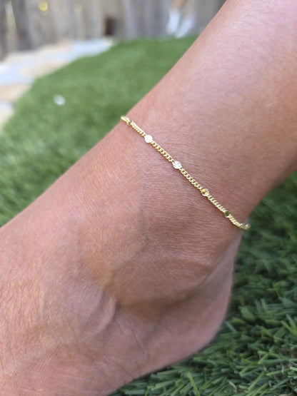 Gold Fill Starburst Chain Anklet My Store