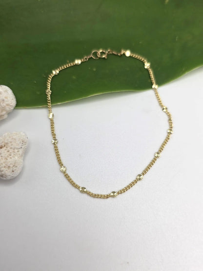Gold Fill Starburst Chain Anklet My Store