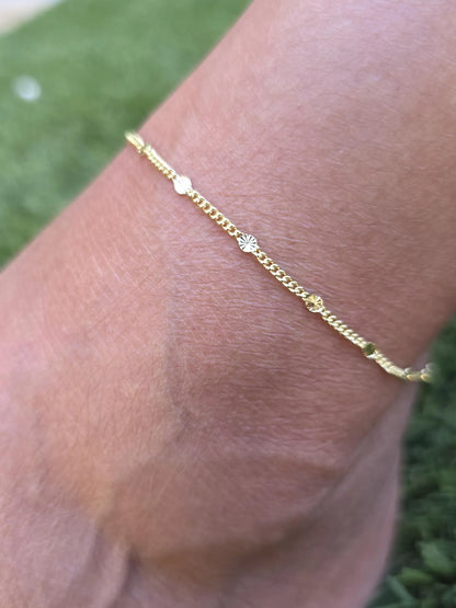 Gold Fill Starburst Chain Anklet My Store