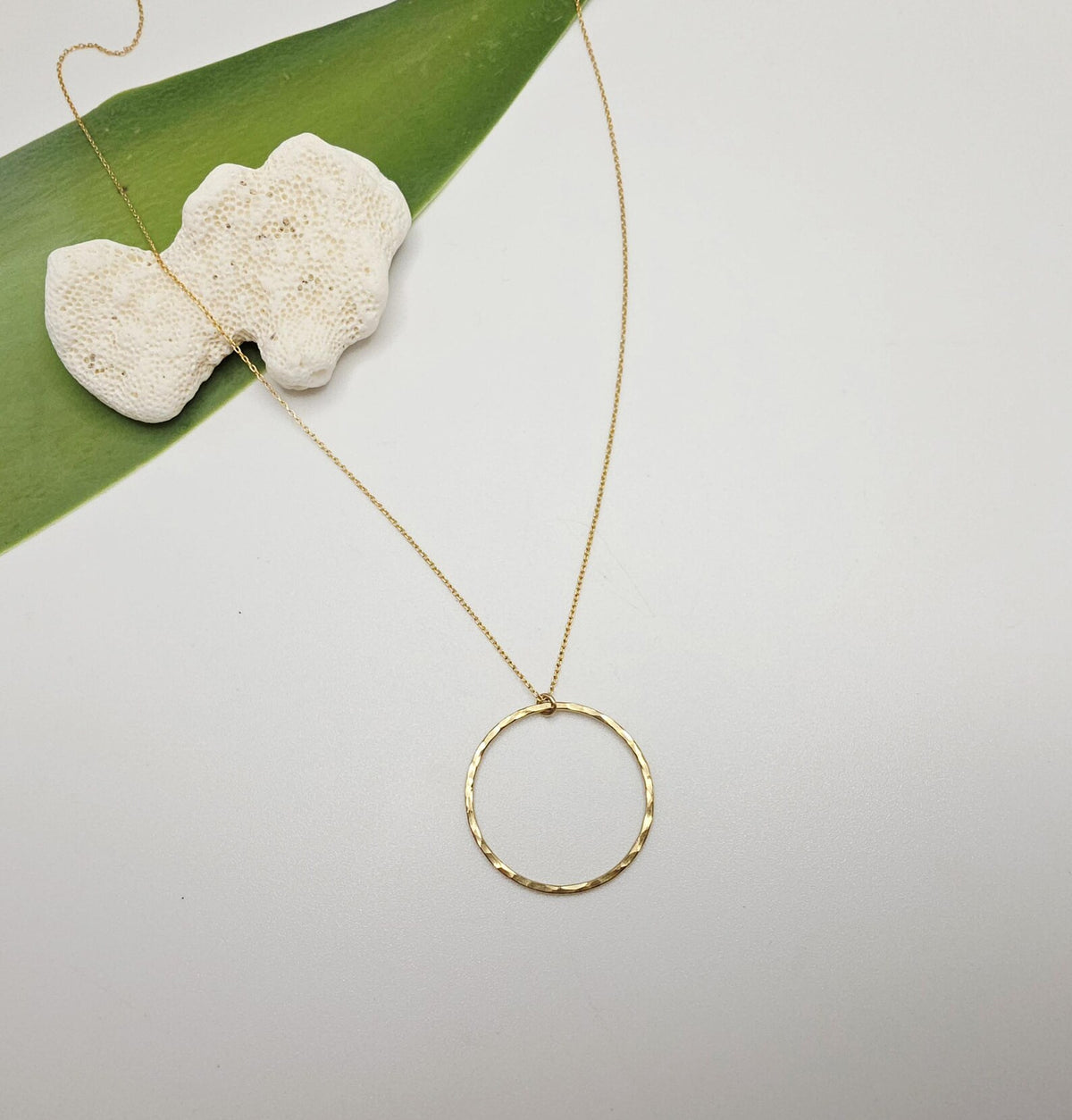 Large Circle Pendant Necklace, Sterling Silver, 14k Gold Fill My Store