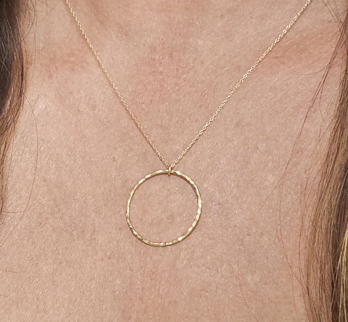 Large Circle Pendant Necklace, Sterling Silver, 14k Gold Fill My Store