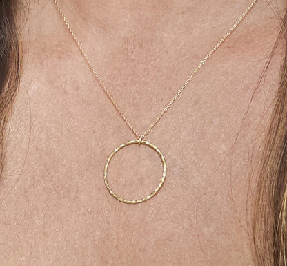 Large Circle Pendant Necklace, Sterling Silver, 14k Gold Fill My Store