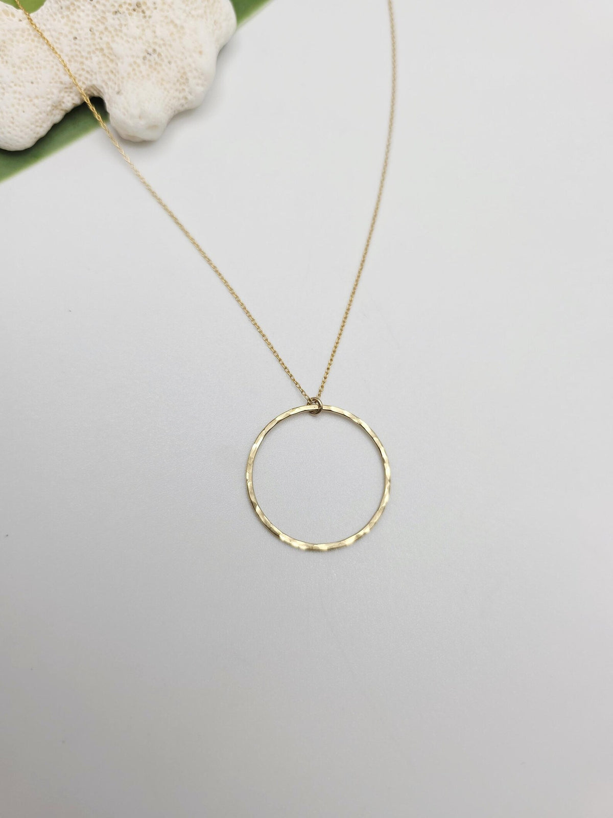 Large Circle Pendant Necklace, Sterling Silver, 14k Gold Fill My Store