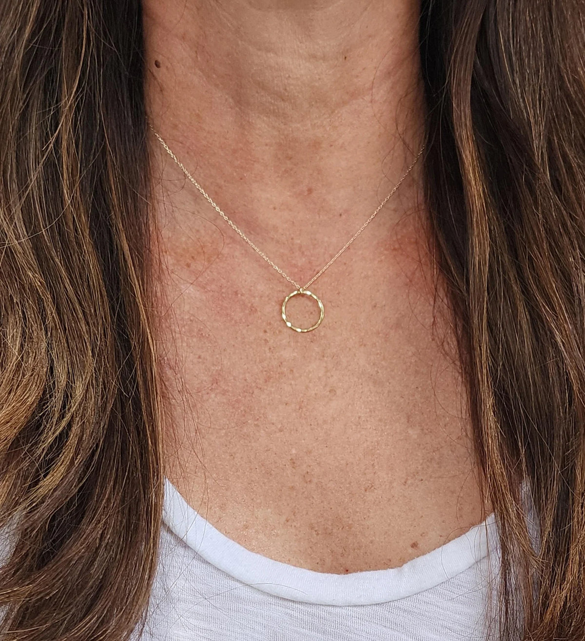 Small Circle Pendant Necklace, Sterling Silver, 14K Gold Fill My Store