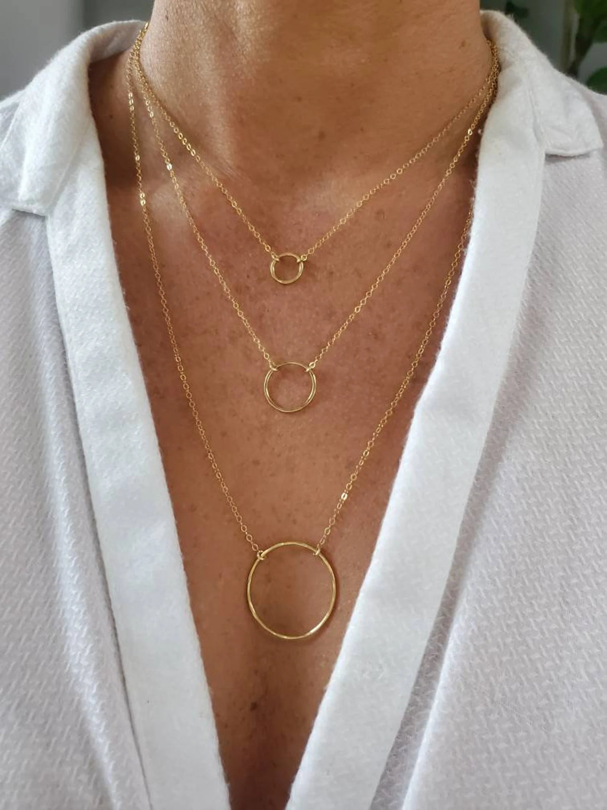 Set of 3 Circle Necklaces, 14k Gold Fill, Sterling Silver My Store