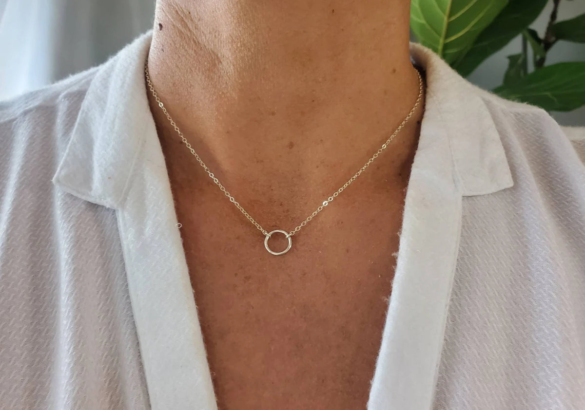 Set of 3 Circle Necklaces, 14k Gold Fill, Sterling Silver My Store