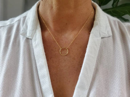 Set of 3 Circle Necklaces, 14k Gold Fill, Sterling Silver My Store