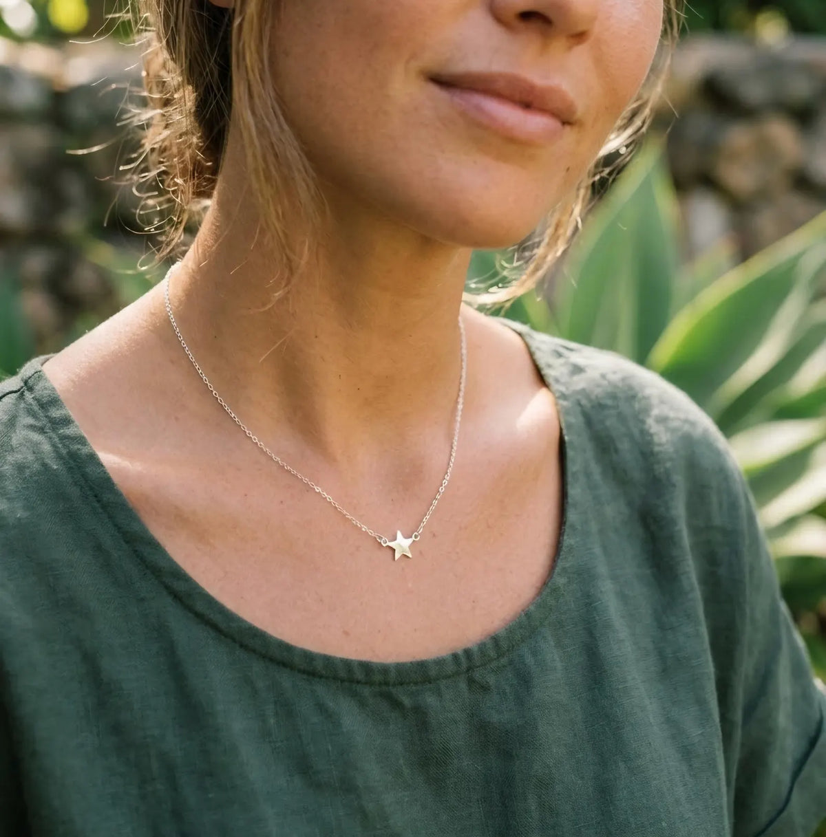 Tiny Sterling Silver Star Necklace My Store