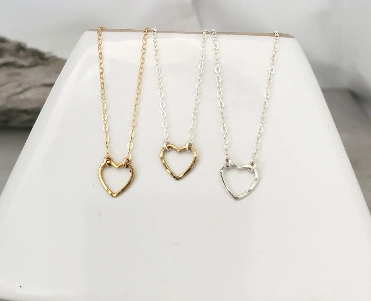 Tiny 14k Gold Fill Open Heart Necklace My Store