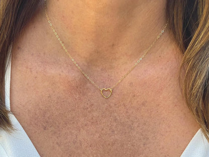 Tiny 14k Gold Fill Open Heart Necklace My Store