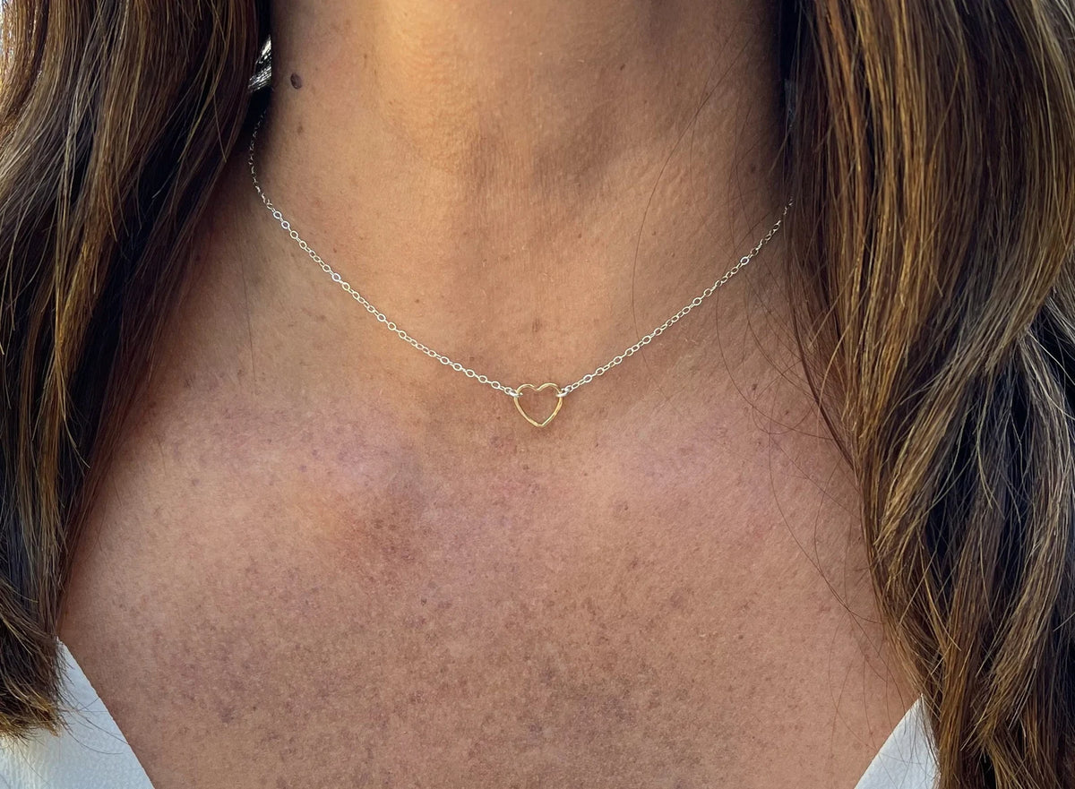 Tiny 14k Gold Fill Open Heart Necklace My Store
