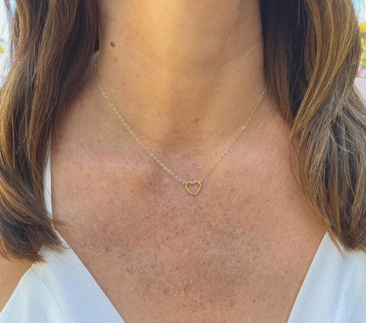 Tiny 14k Gold Fill Open Heart Necklace My Store