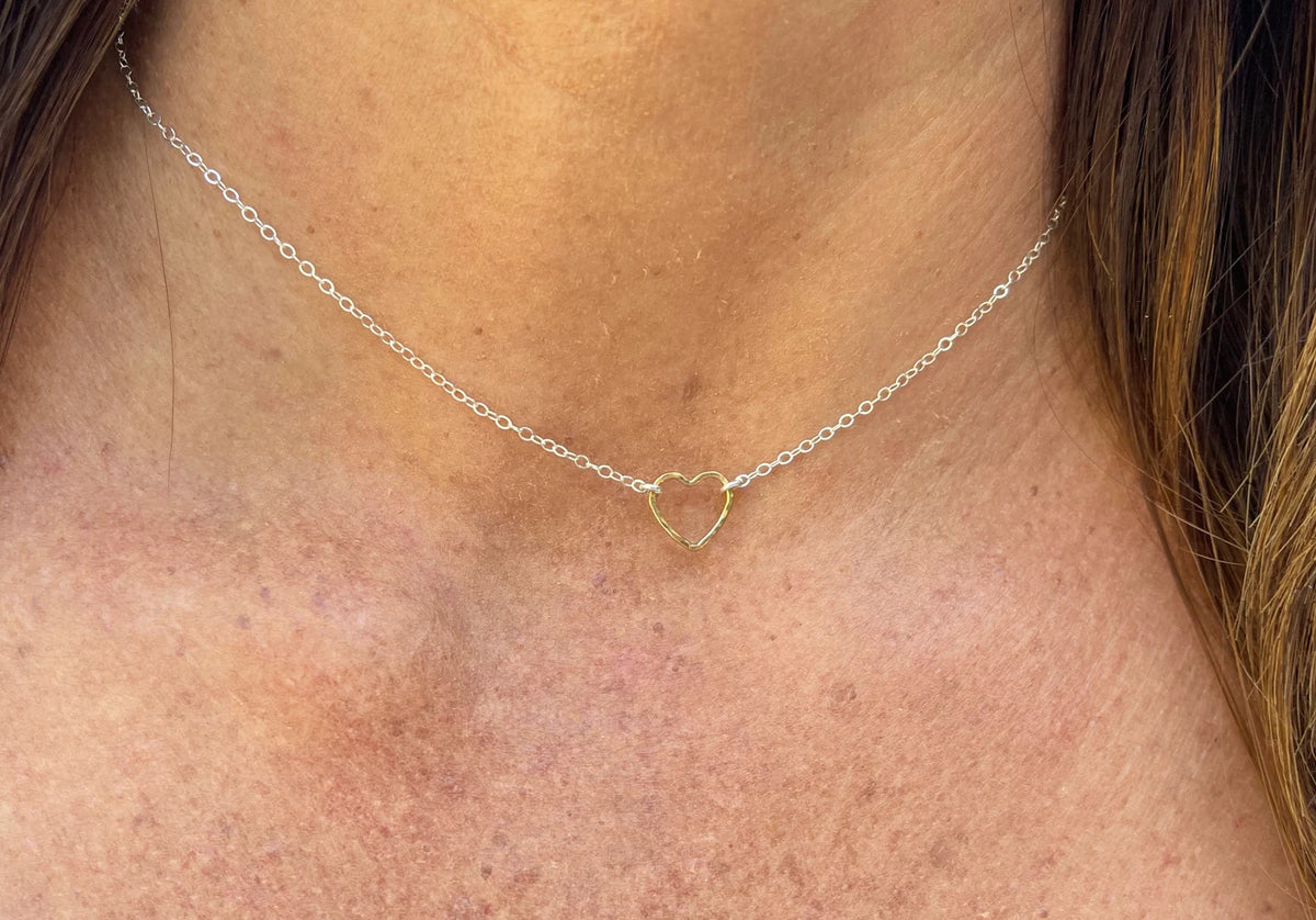 Tiny 14k Gold Fill Open Heart Necklace My Store