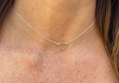 Tiny 14k Gold Fill Open Heart Necklace My Store