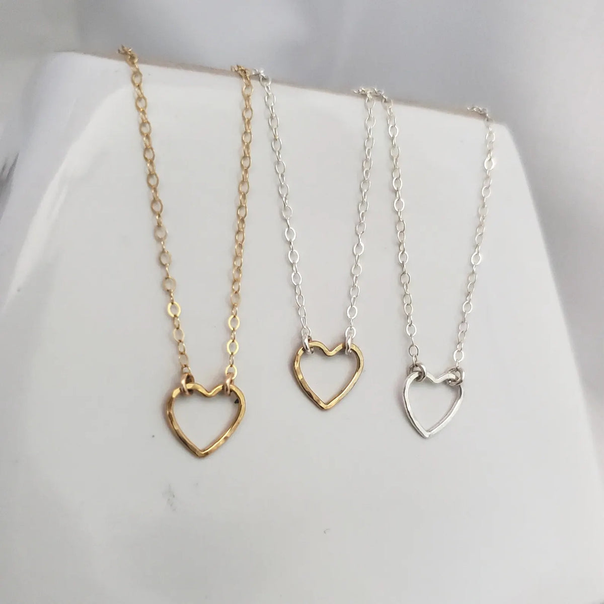 Tiny 14k Gold Fill Open Heart Necklace My Store