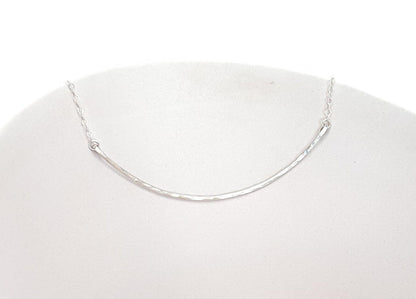 Large Gold Fill Curved Hammered Bar Necklace My Store