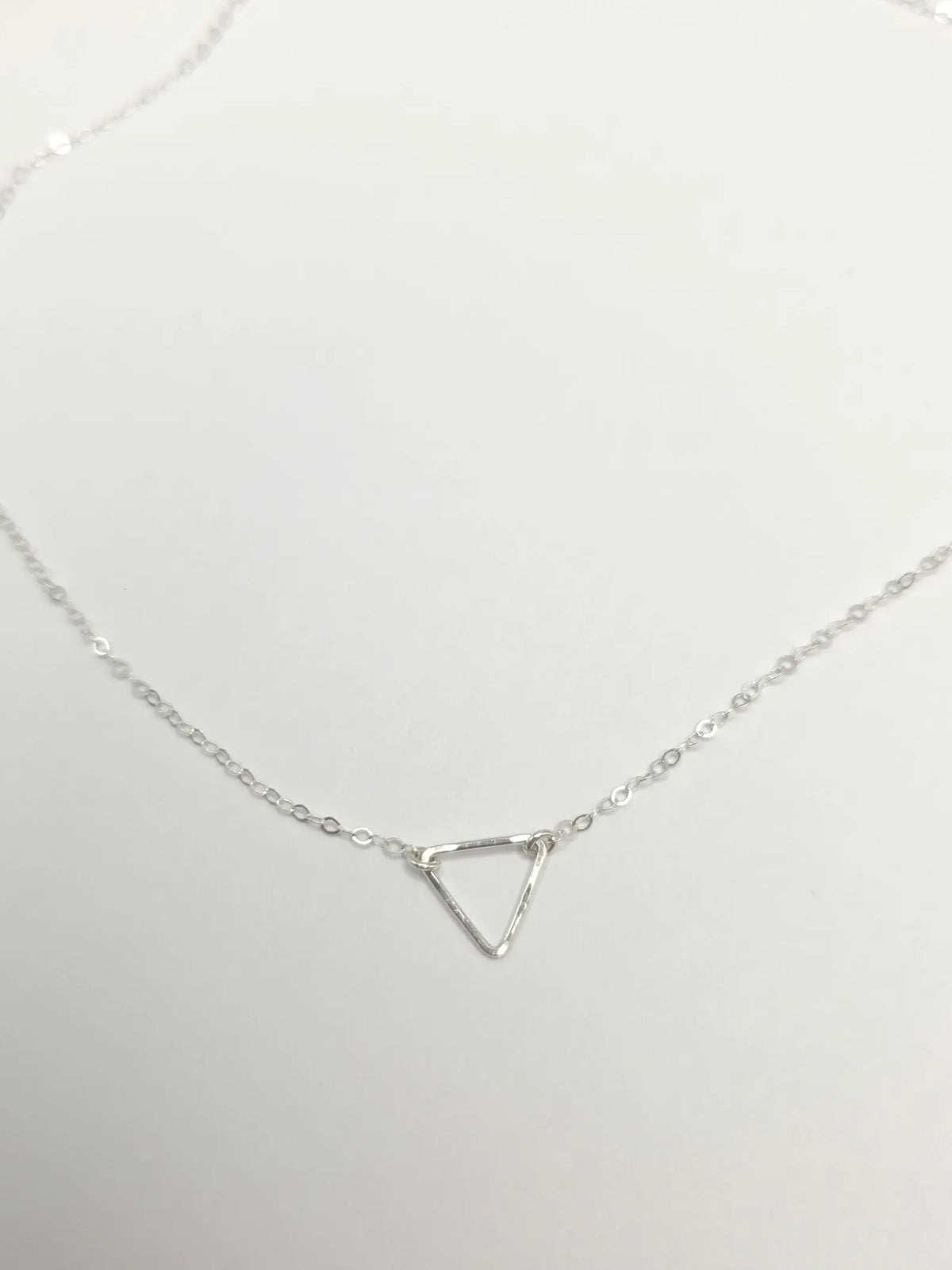 Dainty Open Sterling Silver Triangle Necklace My Store