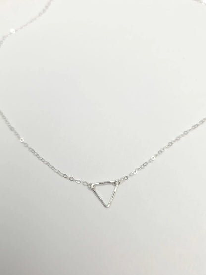 Dainty Open Sterling Silver Triangle Necklace My Store